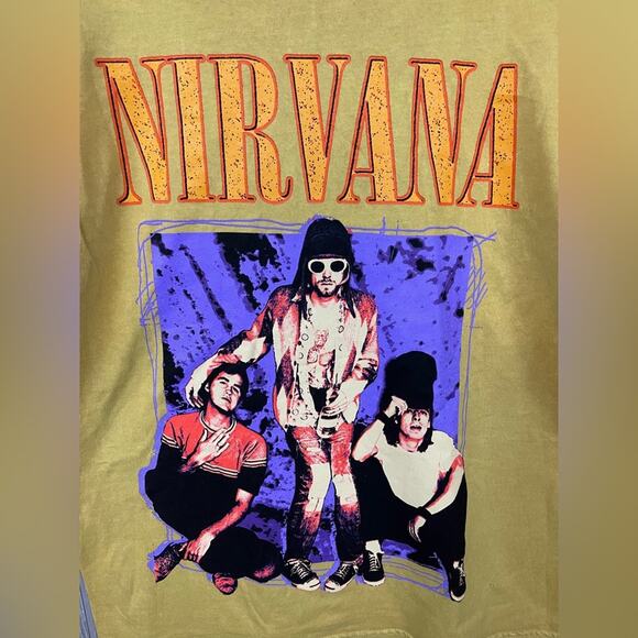 NIRVANA Rock Band T-Shirt in Yellow Size M NWOT (Minor Flaw) - Picture 4 of 7